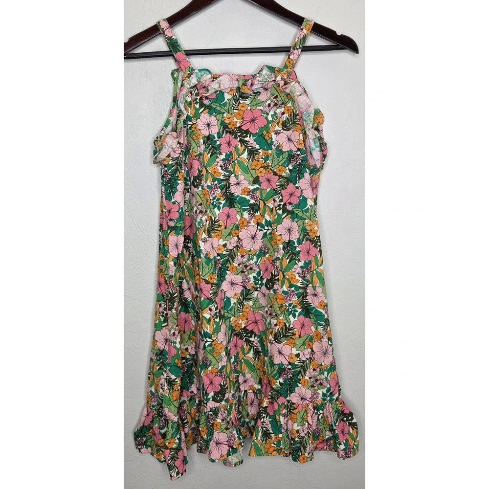 *NEW w/Tags Copper Key Girl's Size XL Sleeveless Dress Floral Tropical Ruffle